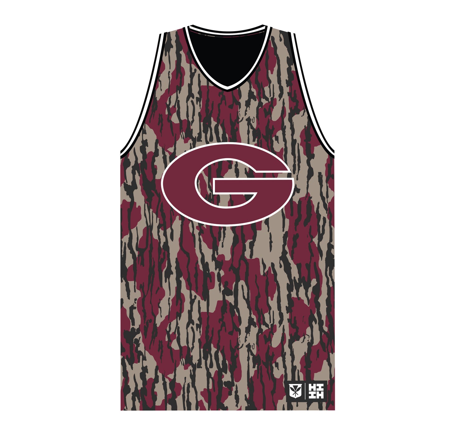 GOVERNORS BARK CAMO BASKETBALL JERSEY
